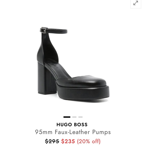 Hugo Boss Black Leather Ankle Strap Heels - Picture 1 of 9